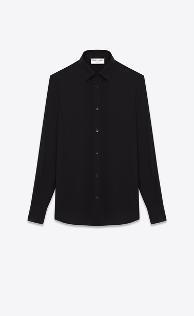 PARIS COLLAR SHIRT IN Black Silk CRÊPE